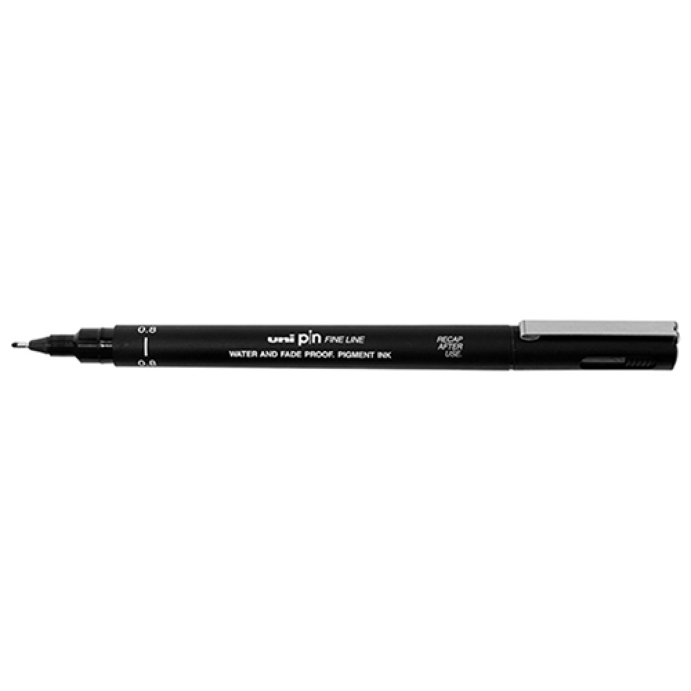 Uni Pen Pin 08 200 Black 08mm Permanent